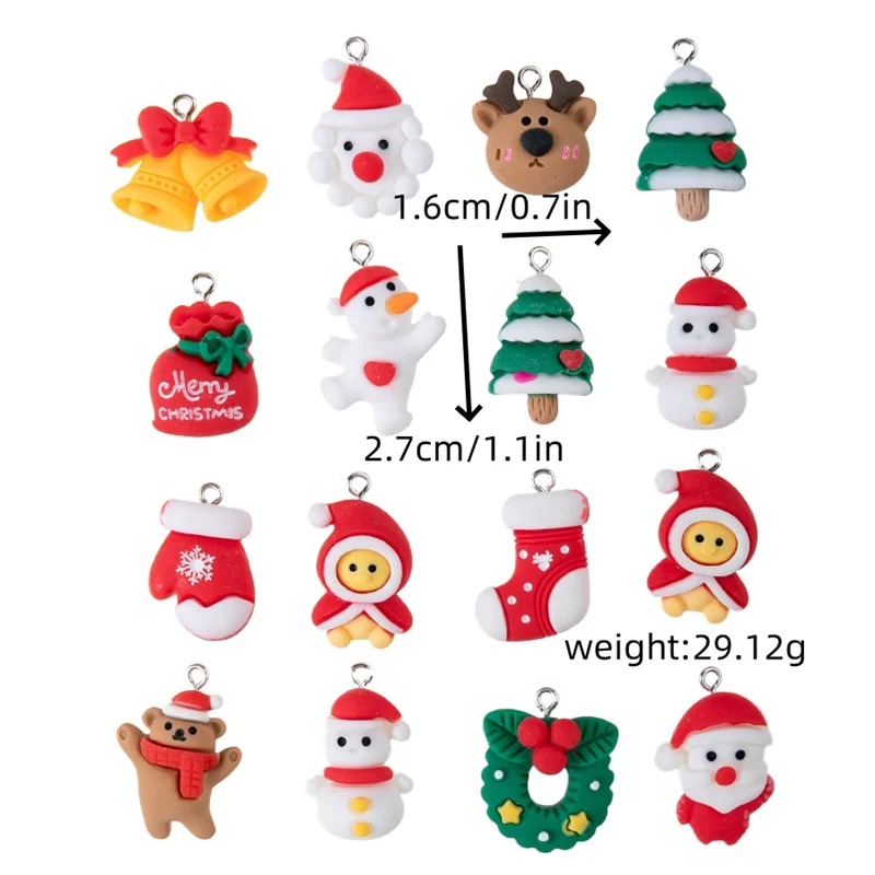Новинка 15 шт. милые рождественские подвески из смолы елочные носки с оленем