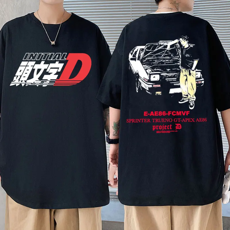 

Anime Initial D Toyota 1985s AE86 Fcmvf Sprinter Trueno Gt Apex Print Tees Fujiwara Takumi T-shirt Men Manga Drift Car Tshirt