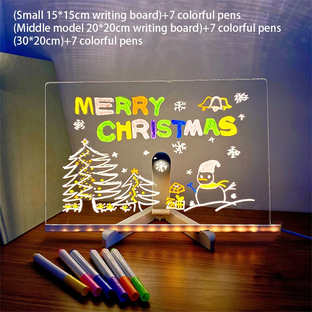 

Доска для объявлений, лампа для письма, стираемый ночник, украшение для вечеринки, прикроватный перезаписываемый светильник для помещений, ...