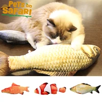 simulation cat fish chewing catnip toy pet bite chew interactive teaser playing toy kitten love teeth grinding accessories