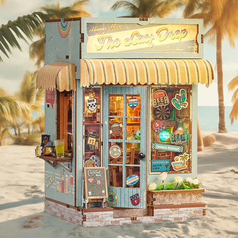 Фото Кукольные домики The Last Drop с мебелью, деревянные миниатюрные строительные наборы «сделай сам», 3D-головоломки, кукольные домики Casa для друзей, подарки №2