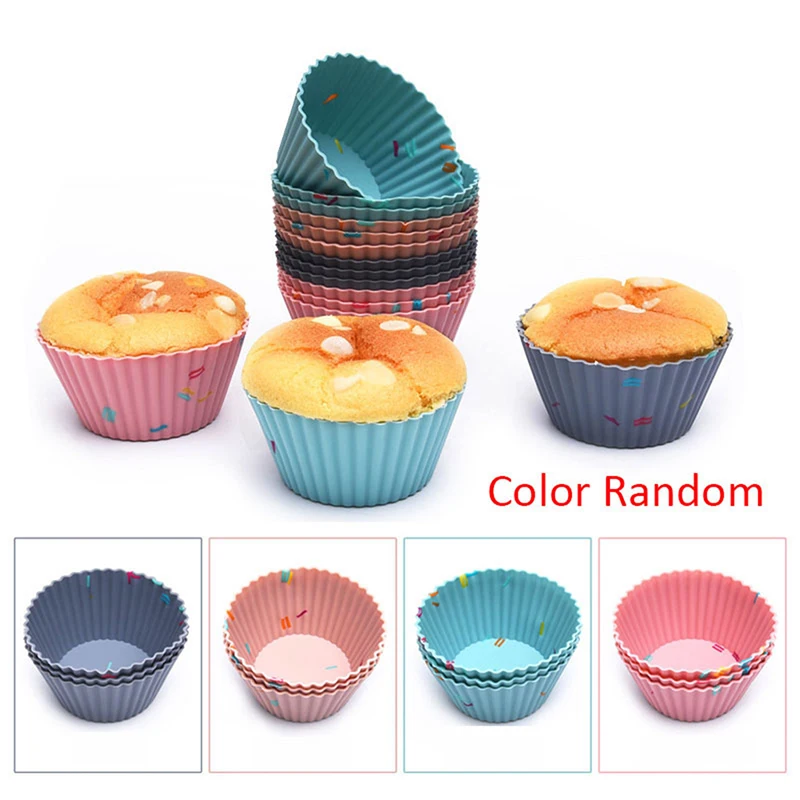 

6pcs/set Reusable Silicone Cupcake Mold Muffin Cake Baking Molds DIY Mould