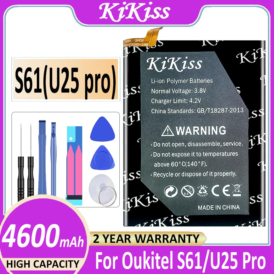 

Original KiKiss Powerful Battery S61 (U25 pro) 4600mAh For Oukitel U25 Pro U25Pro Bateria
