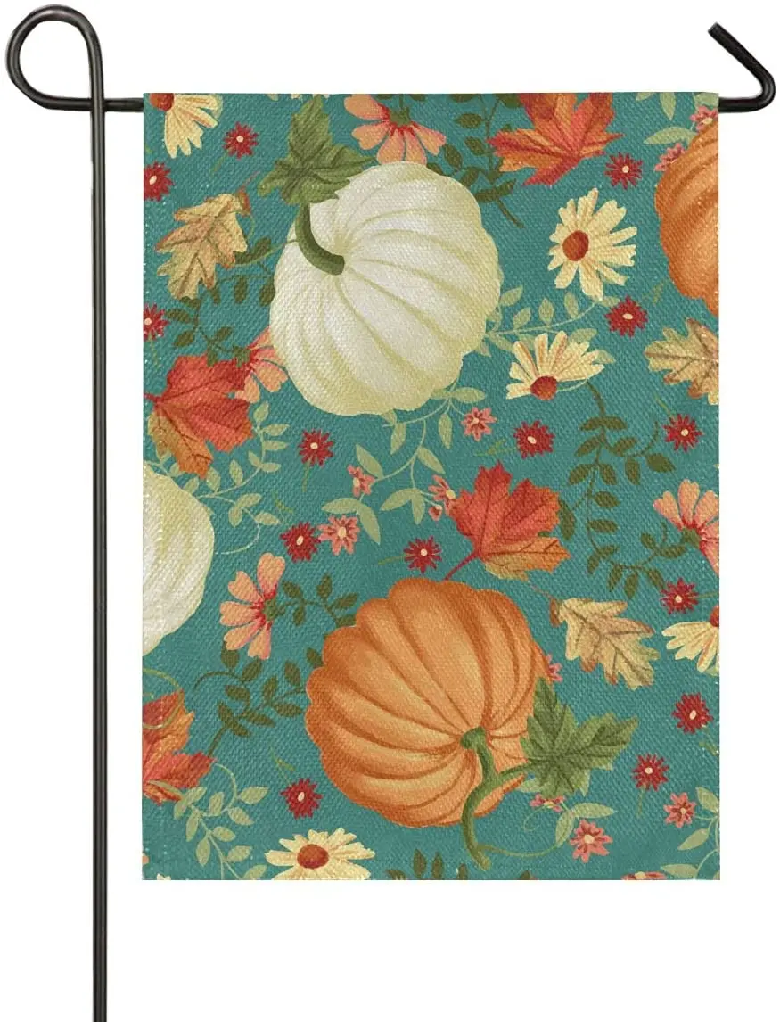 

Fall Pumpkin Autumn Thanks Give Garden Flag Welcome Home House Flags Double Sided Yard Banner Outdoor Decor Banner for Outside H