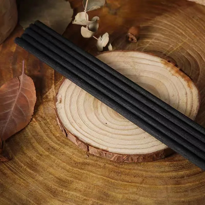 

50pcs 25cmx4mm Black Synthetic Fiber Rod Essential oil Rattan Sticks Replacement Refill Sticks for Home Decoration