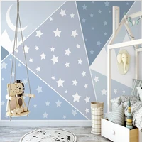 custom 3d mural wallpaper for kids room childrens bedroom wall decor cartoon star moon geometric wall paper home improvement
