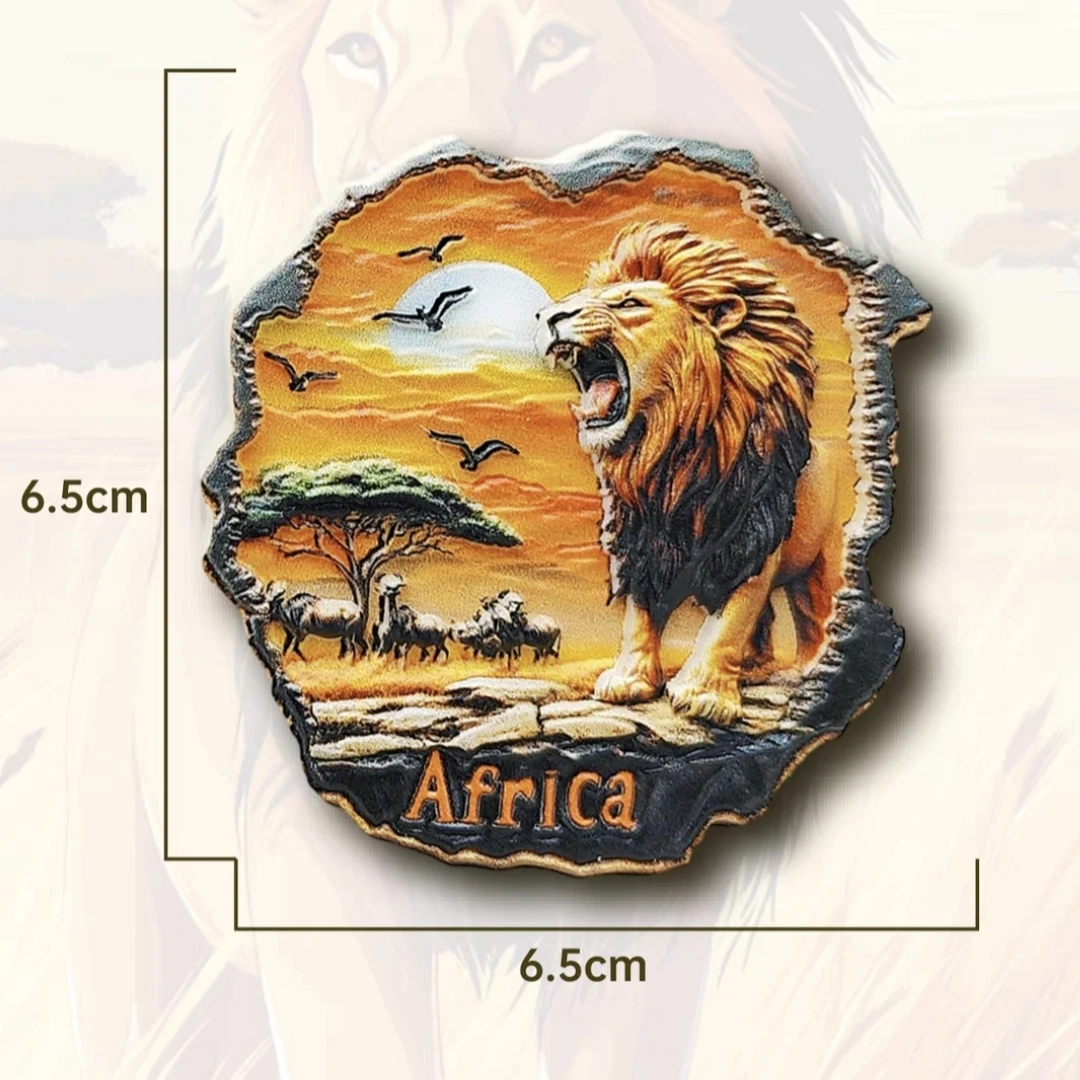 

Магниты для холодильника 3D животные лев зебра