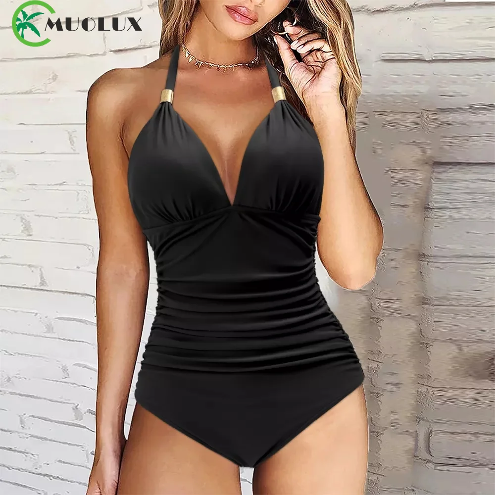 

2022 цельный женский купальник пуш-ап купальник однотонный купальный костюм летняя пляжная одежда сексуальный Монокини женский купальник с ...