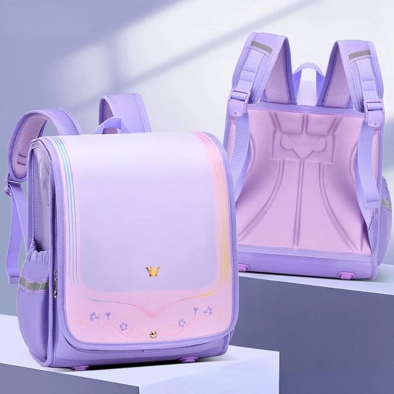 Japanese Style Boys Girls Simple Waterproof PU Backpacks 2022 New Grade 1-6 Children Primary School Students Fashion Schoolbags