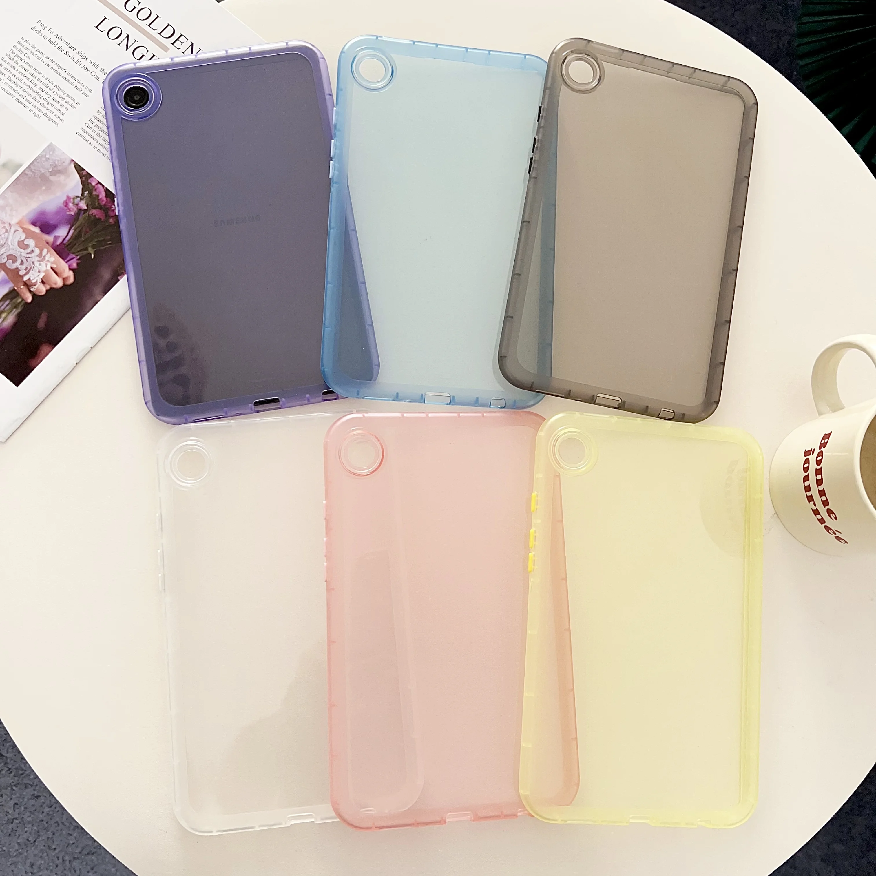 Чехол из ТПУ для Galaxy Tab A9 2023 A7 Lite 8 7 дюйма 2021 SM-T110 X115 T220 T225 цветной сквозной чехол A 8.0