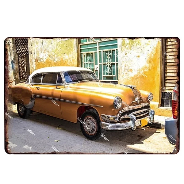 

Old Car Metal Plate Tin Sign Plaque Vintage Pub Decor Metal Sign Metal Poster Home Decoration Vintage Art Poster