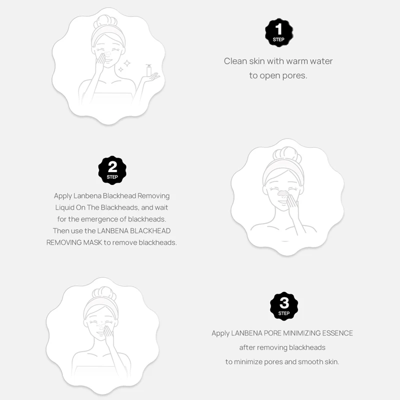 Средство для удаления черных точек LANBENA набор очищения пор на носу и лице