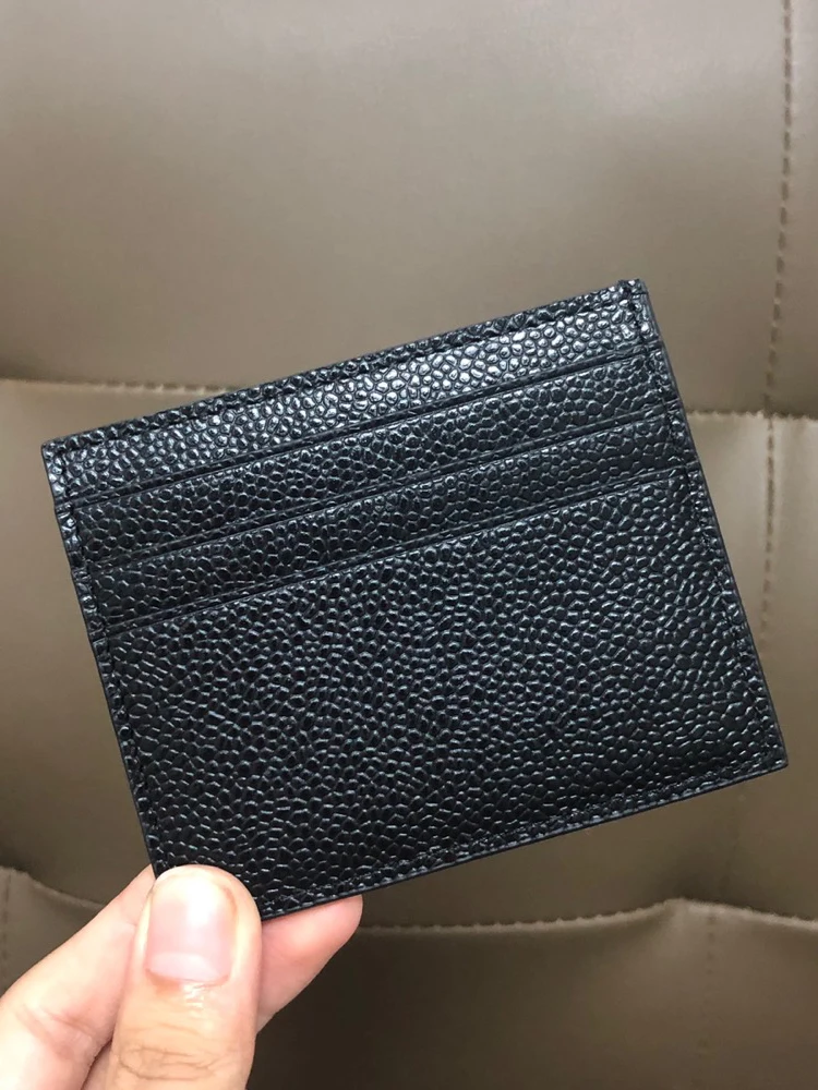 Classic TB Card Holder Fashion Brand Concise Black Leather Fashion ID Credit Card Wallet High Quality Business Card Holder