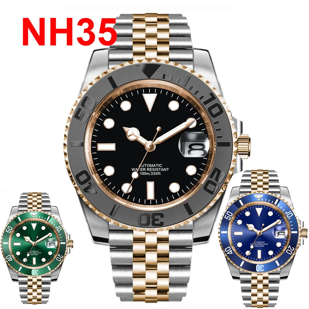 

Corgeut Japan NH35 MIYOTA 8215 Automatic Men Watch Two Tone Rose Gold Jubilee Strap Sterile Blue Sunburst Dial Sapphire Crystal