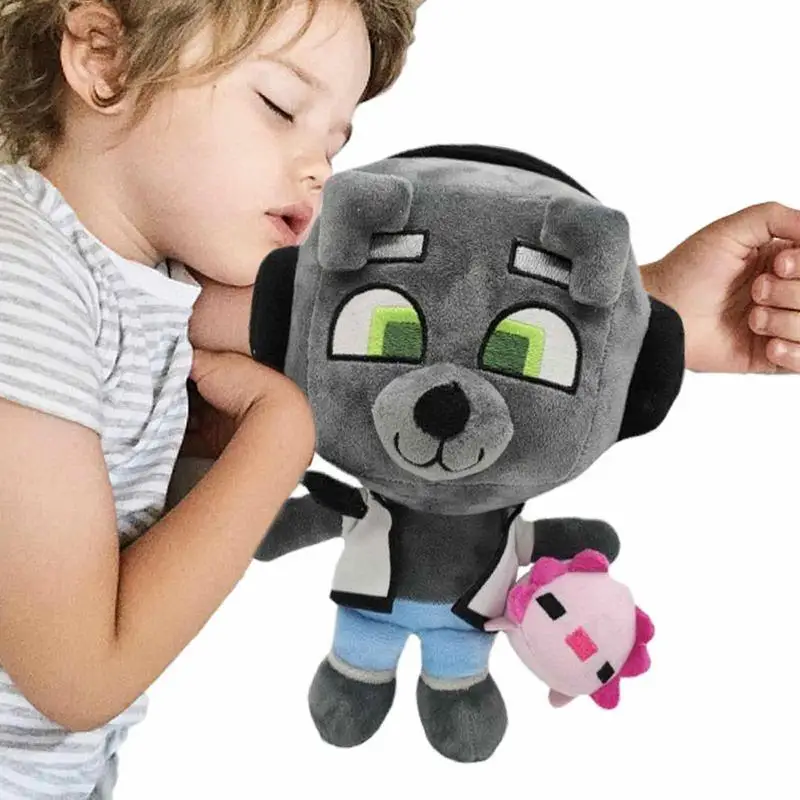 

Игрушка плюшевая Bobicraft Gitd Wolf Grey, мягкая кукла-Зверюшка для детей, подарок на день рождения, 25 см