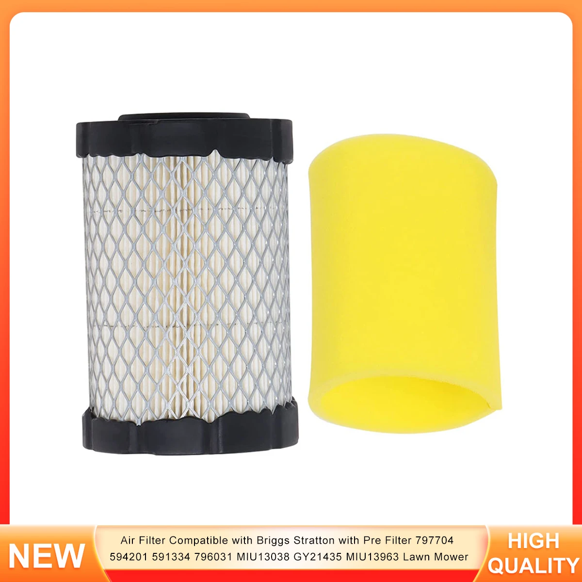 Воздушный фильтр совместимый с Briggs Stratton с предварительной фильтром 797704 594201 591334 796031 MIU13038 GY21435 MIU13963 газонокосилка