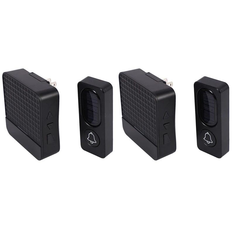 

2X 300M Long Range Solar Power Wireless Doorbell Light Control Sensor With Transmitter+ Receiver Door Bell Kit(US Plug)