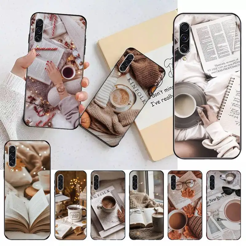 

Coffee Book Phone Case For Samsung galaxy A S note 22 52 21 20 53 51 71 12 13 10 32 50 fe s ultra plus
