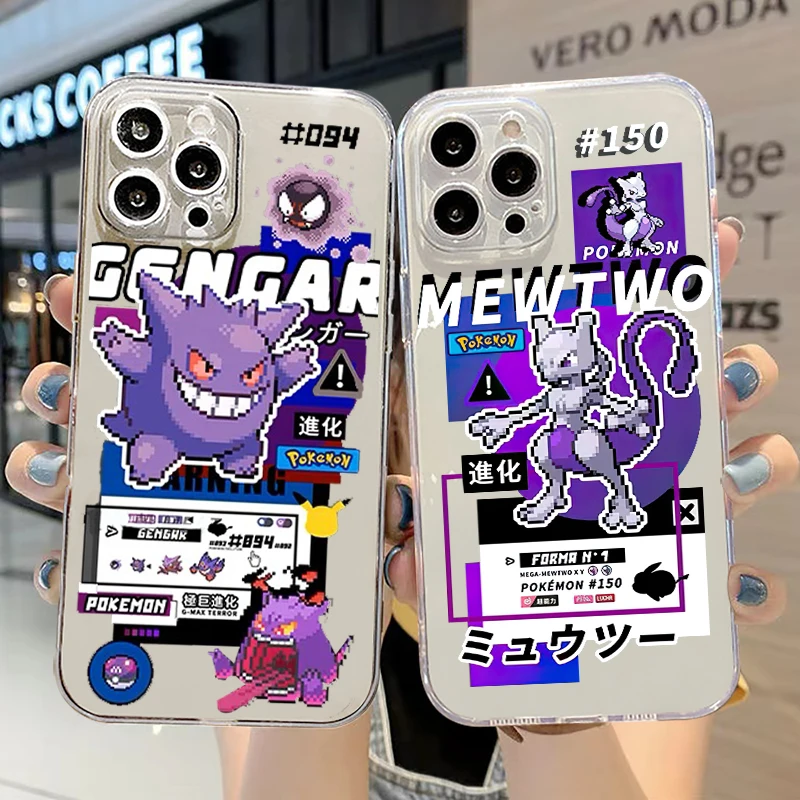 Чехол для телефона Pikachu Pokemon IPhone 14 13 12 11 Pro MAX 7 8 Plus XS XR Max 6S прозрачный силиконовый