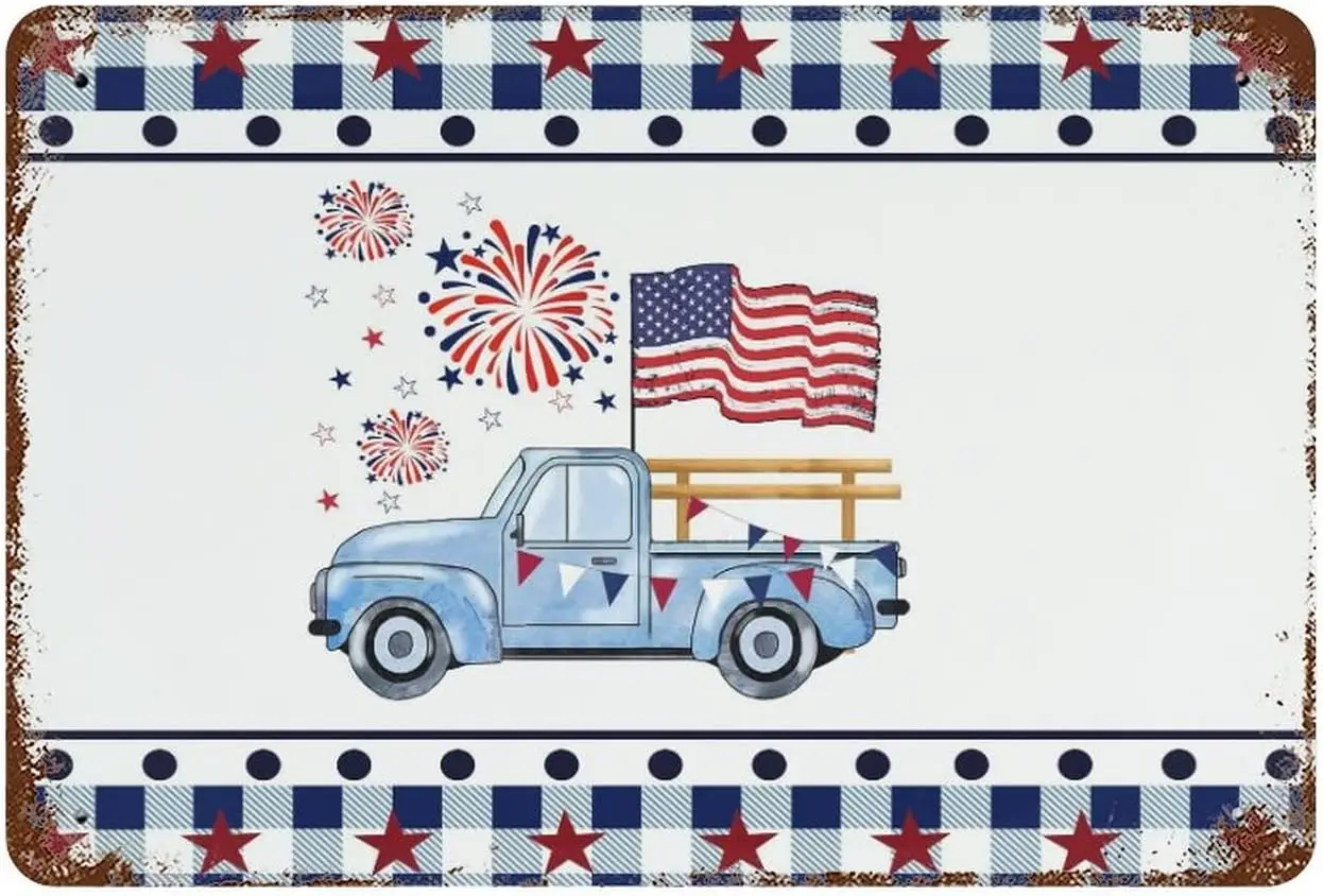 Metl Sgns for Outsde Home Decor Грузовик Freworks Tn Sgn 812 nch Независимость Dy US Flg Персонализированный