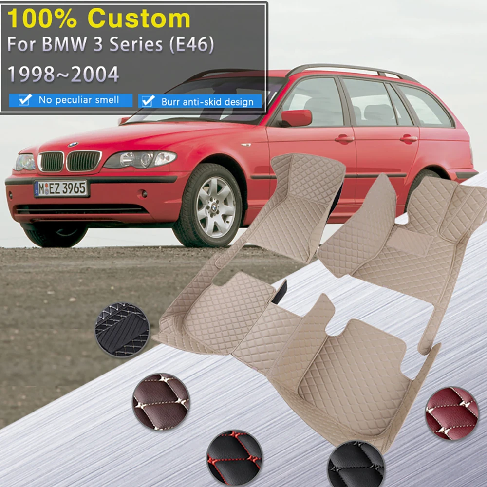 

Автомобильные коврики для BMW 3 серии E46 1998 ~ 2004, прочный роскошный кожаный коврик, зеркальные коврики, автомобильные аксессуары, детали интерьера