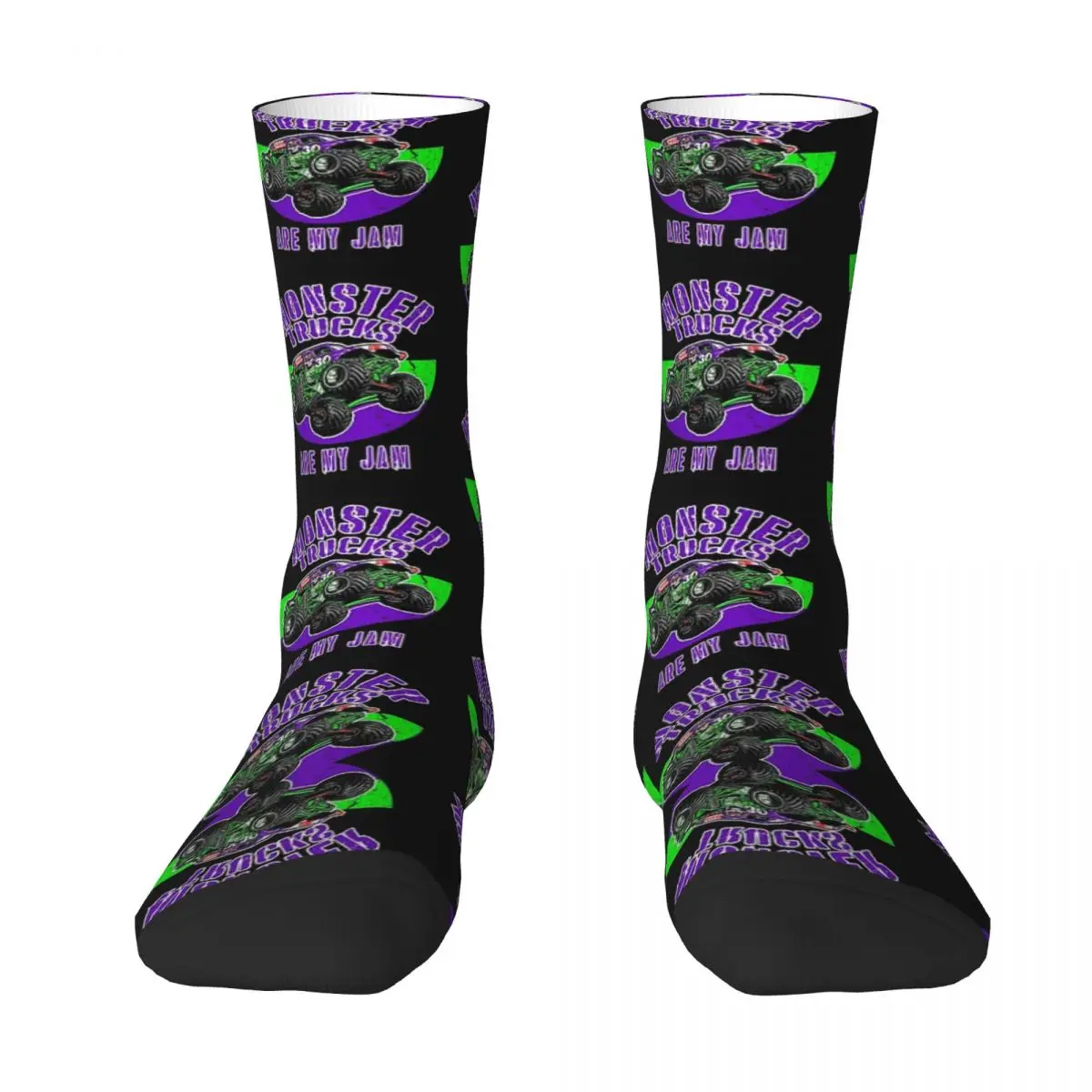 

Monster Truck Are My Jam Grave Digger Vintage Art Socks Quality Stockings All Season Long Socks for Unisex Christmas Gifts