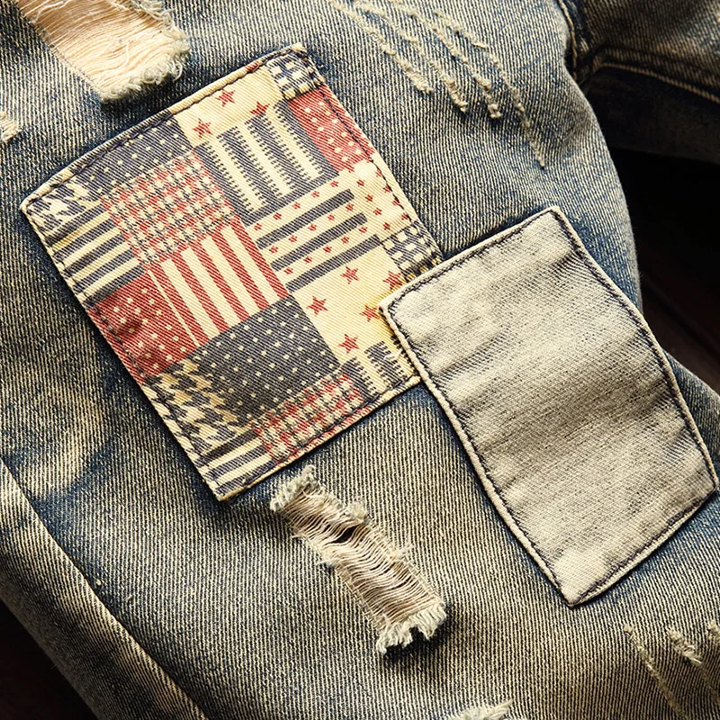 2023 летние новые рваные винтажные джинсовые шорты мужские уличные модные