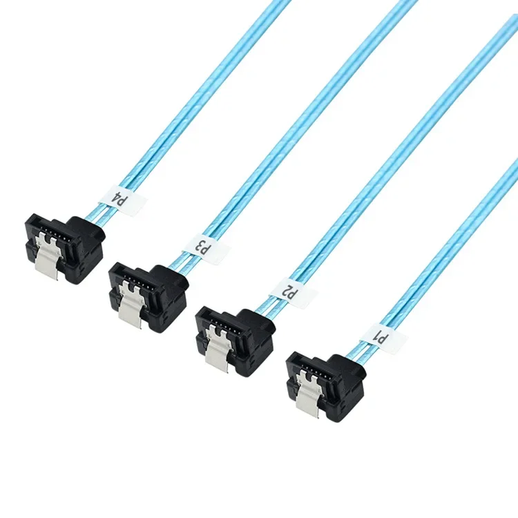 Mini SAS кабель 4SATA 7 контактов изогнутый прямой для жесткого диска жемчужный речной
