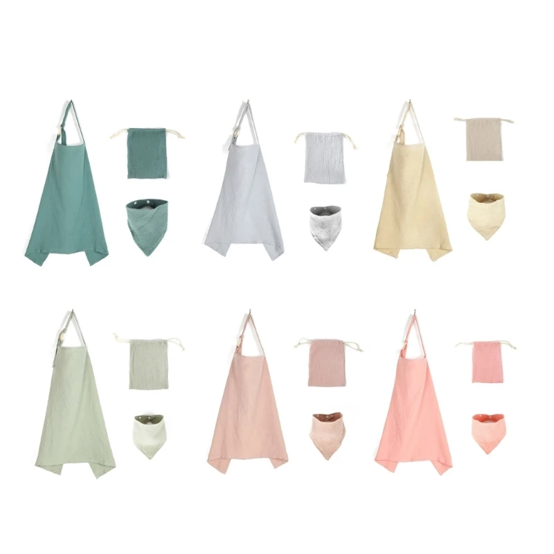 Удобная накидка для грудного вскармливания с нагрудниками и сумкой хранения.