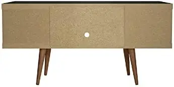 

Collection Mid Century Modern TV Stand With Open 3 Open Shelves and Two Open Cubbies, White/Wood Filing cabinet Filing cabinet