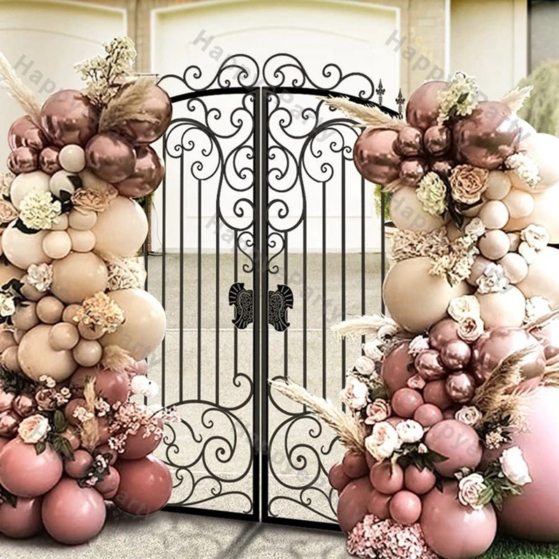 

Boho Balloons Garland Wedding Decoration Doubled Dusty Pink Balloon Birthday Party Apricot Chrome Rose Gold Ballon Arch Decor