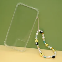 free shipping telephone charm acrylic pearl beaded lanyard beautiful party accessories for phone case chains women girl gift