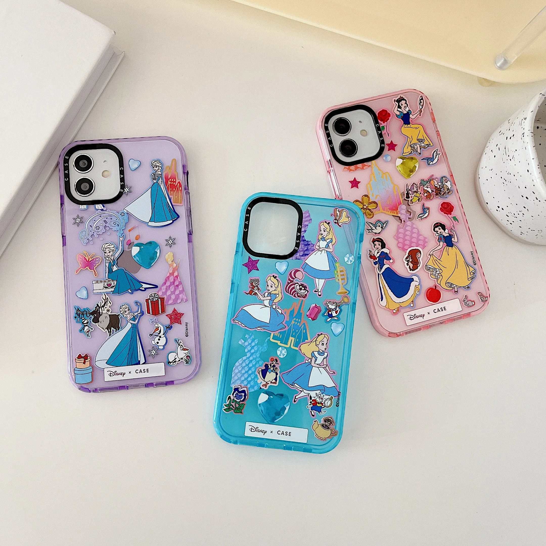 

Disney Princess Cute Cartoon Clear Soft Phone Cases For iPhone 13 12 11 Pro Max XR XS MAX 8 X 7 Anti-drop Cover Girl Gifts