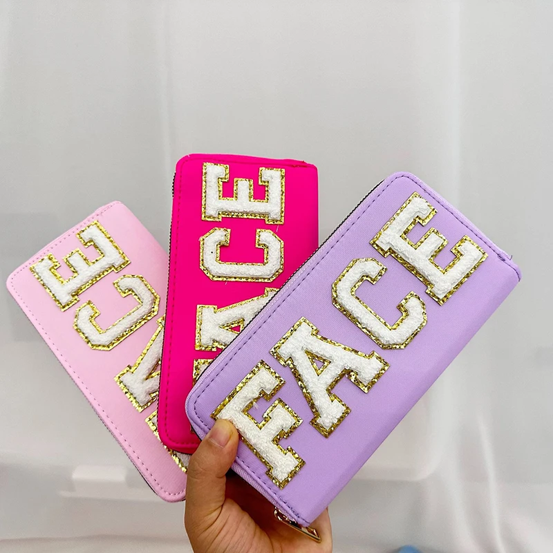 Вышитый кошелек с надписью усовершенствованная Универсальная Портативная сумка