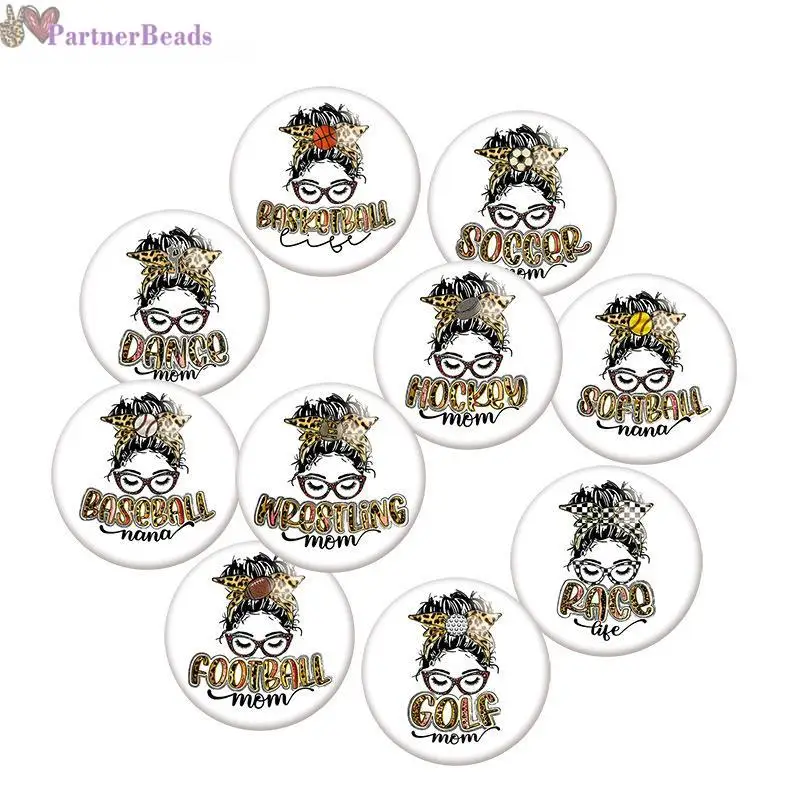 

Girl MOM Nana Round Photo Glass Cabochon Demo Flat Back Making Findings 20mm Snap Button N8431