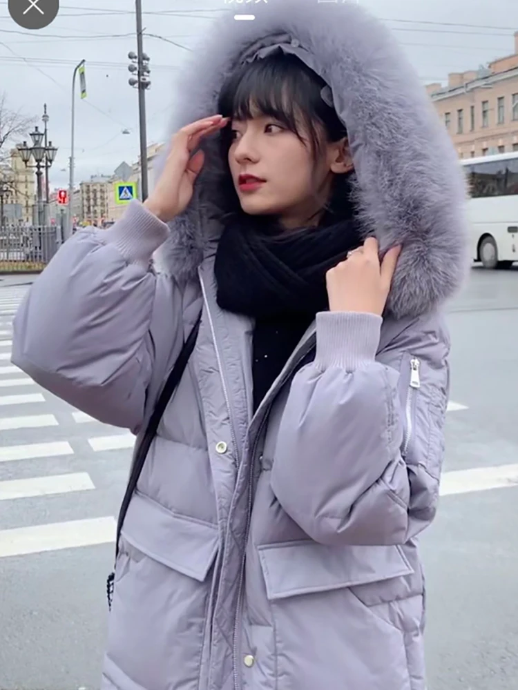 AOSSVIAO 2022 Women Double Sided Down Long Jacket Winter Turtleneck Coat Warm Parkas Snow Outwear Oversized Long Winter Jacket