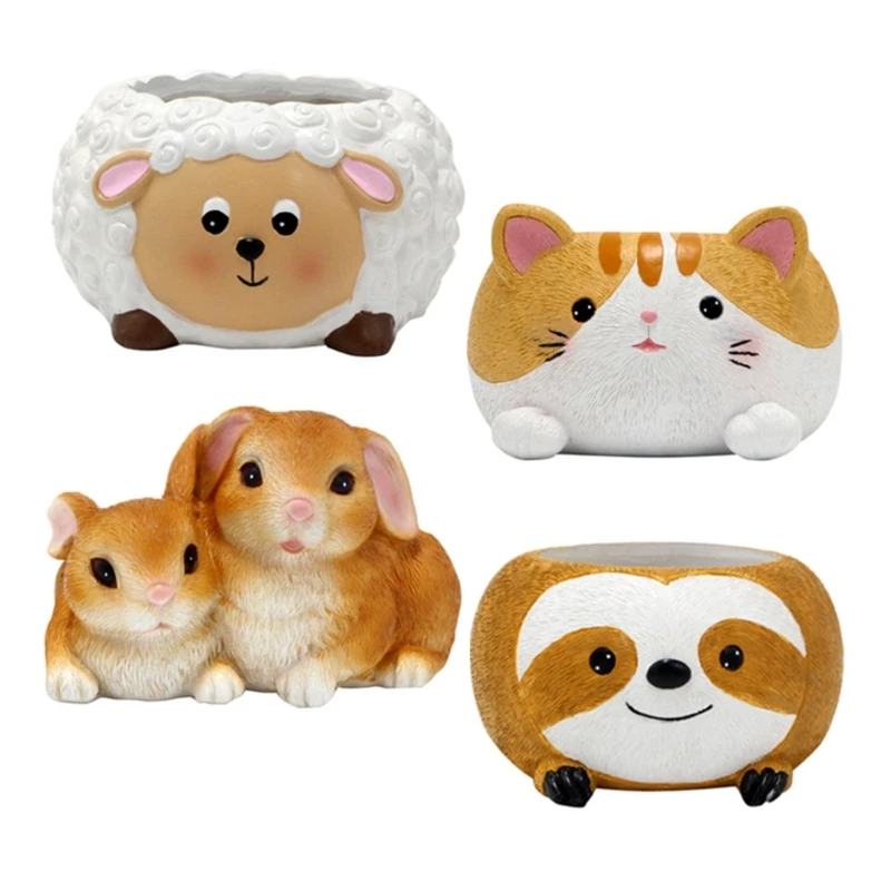 

Статуэтка из смолы, статуэтка животного, домашние скульптуры, милые цветочные горшки для улицы