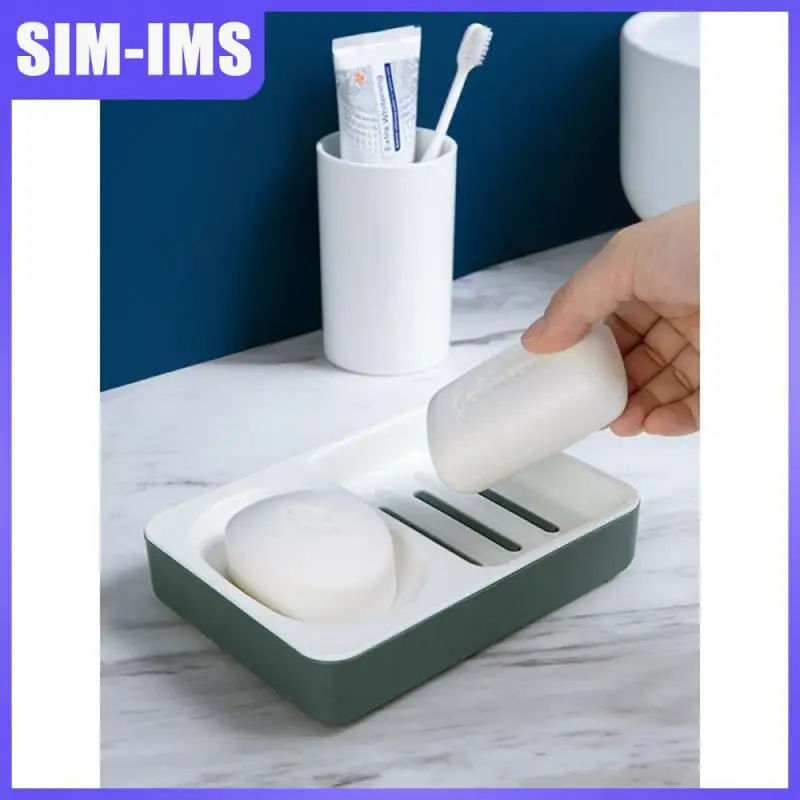 

Household Shelf Draining Soap Storage Rack Draining Soap Box Soap Rack Tray Drain Soap Holder Plastic Soap Dish Tray Punch-free