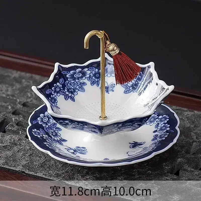 

Синее керамическое ситечко для чая JINGDE TEA SET