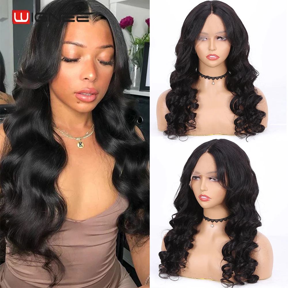 Wignee Body Wave Lace Front Human Hair Wigs Loose Wave hd Transparent Lace Frontal Brazilian Hair Wig With Bangs For Black Women