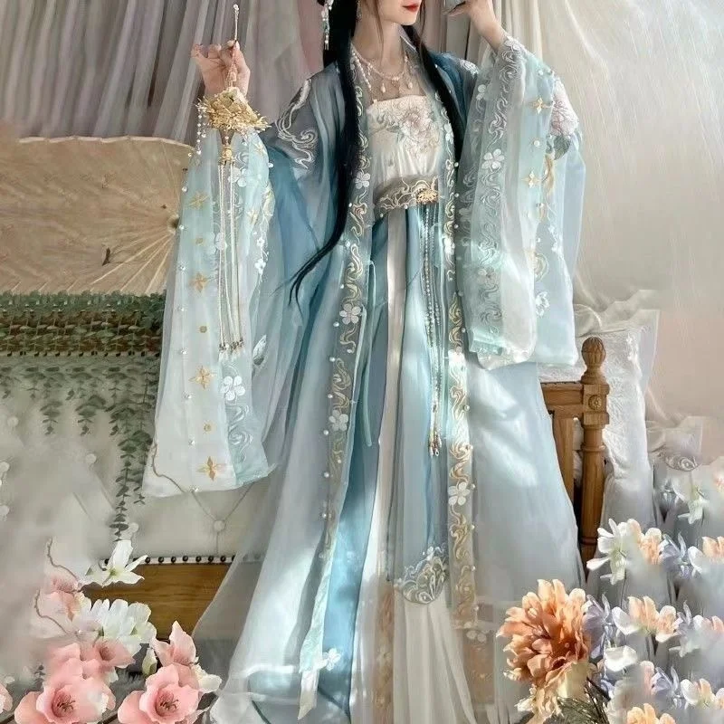 

Оригинальная новая женская юбка Hanfu Spring Breeze Ten Mile, с вышивкой и градиентом