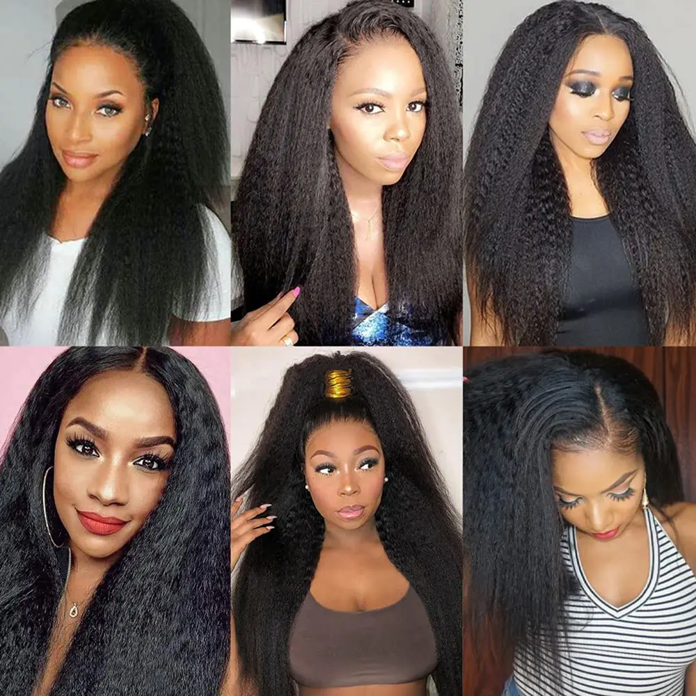 Peruvian Hair 10A Kinky Straight Bundles Brazilian Remy Hair Extensions Unprocessed 100% Human Hair Bundles for Women No Tangle