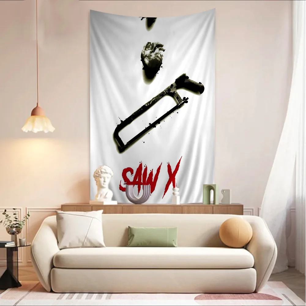 Horror Movie Saw Printed Large Wall Tapestry Hanging Tarot Hippie Rugs Dorm Cheap