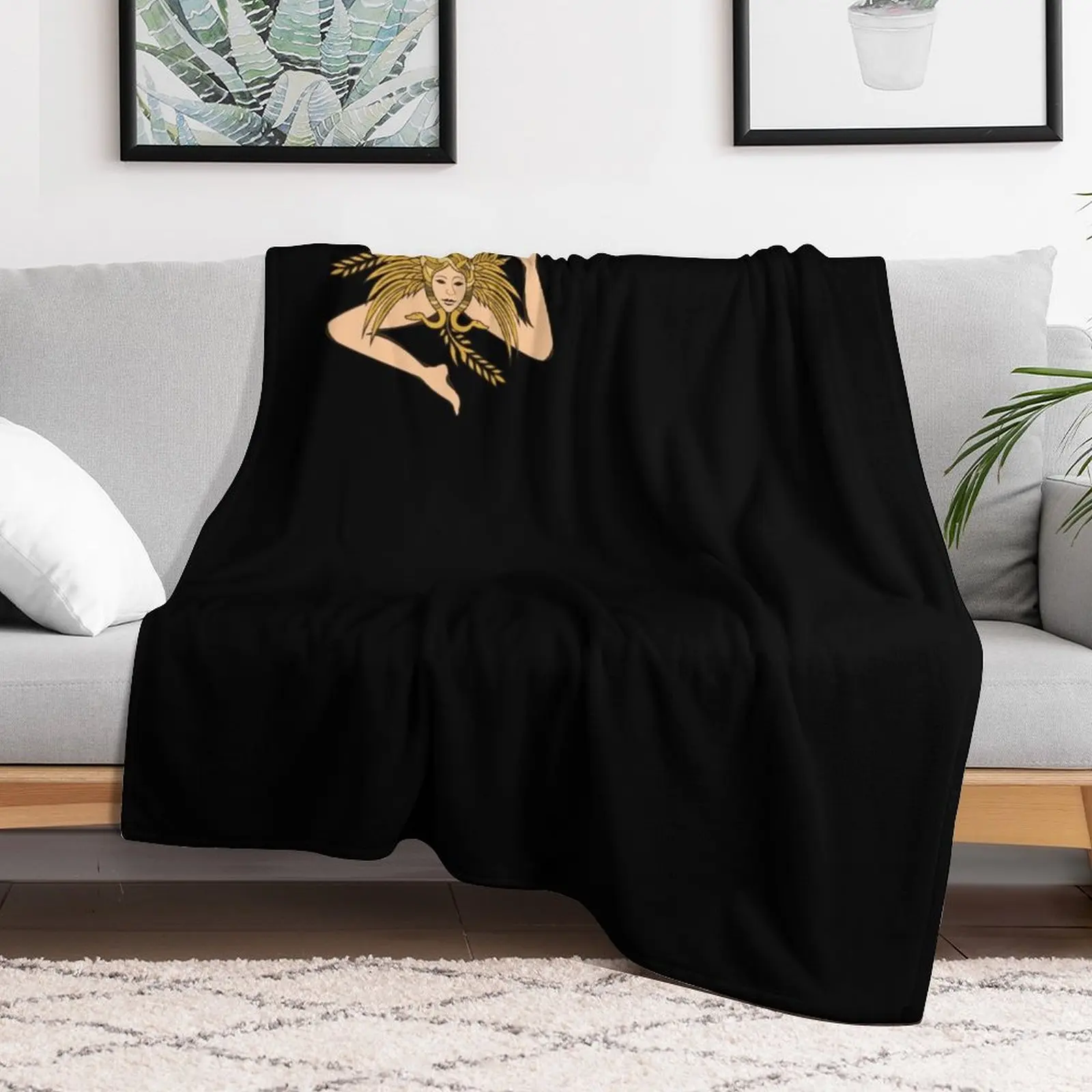 Плед Sicily Trinacria Пляжное для малыша Лохматое одеяло дивана