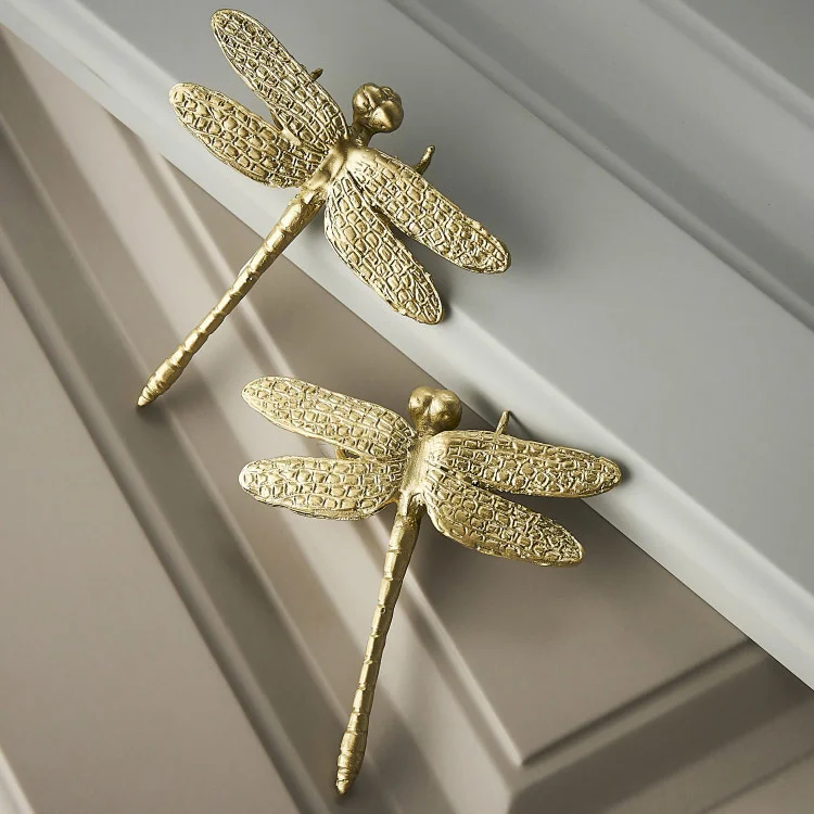 В форме стрекозы/латунные ручки для шкафа |