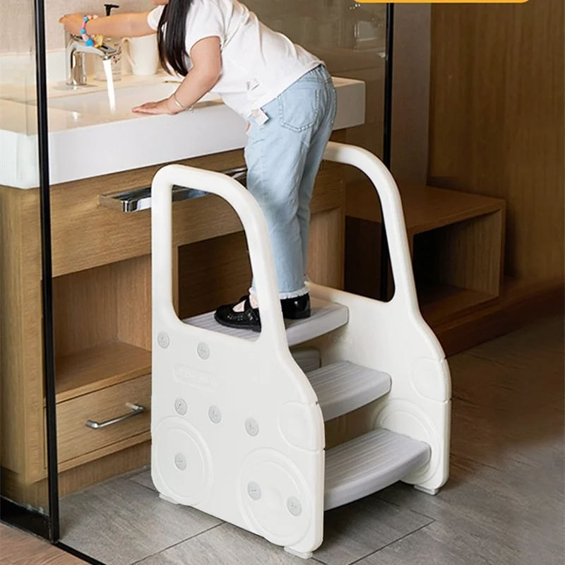 

Cartoon Car Climbing Stool Bathroom Footstool Baby Step Foot Stool Children's Washbasin Foot Stair Stools