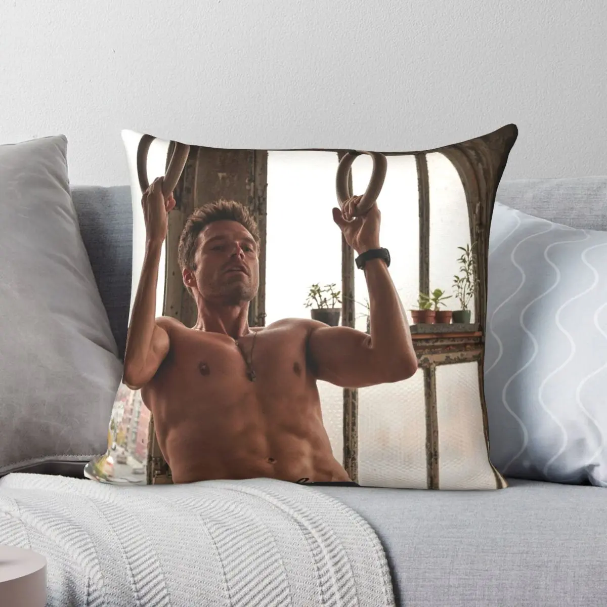 

Чехол для подушки Себастьян Стэн из полиэстера и льна, бархатный креативный декоративный чехол на молнии для диванной подушки