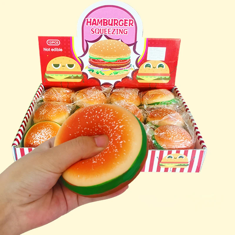 

Relieve Stress Toys Smooth Surface Reduce Pressure Hamburger Spoof Not Edible Vent Burger Children Gifts Rebound Game Funny 1pcs