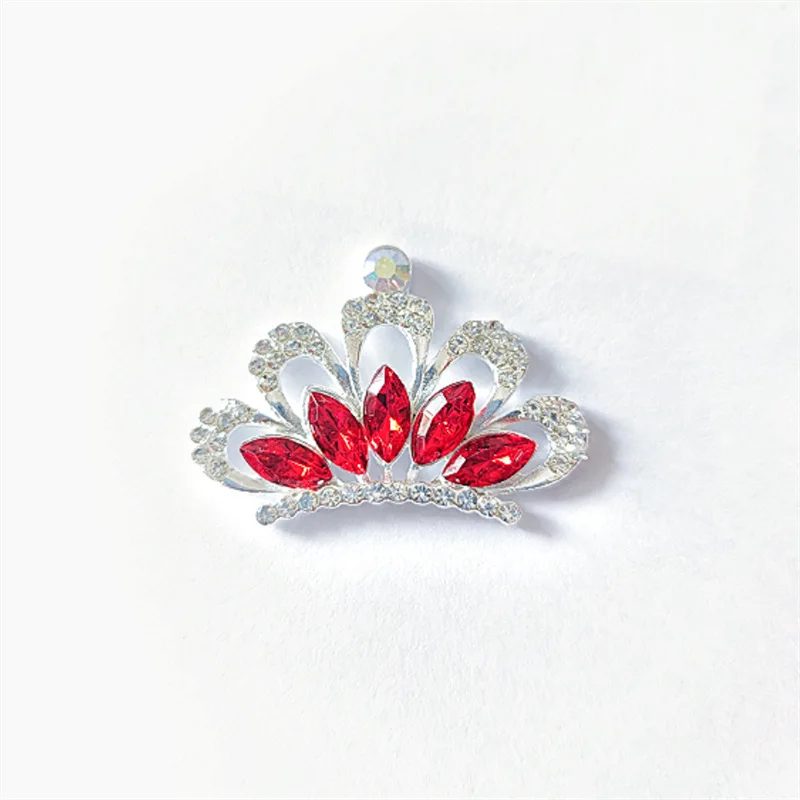 5Pcs Rhinestone Acrylic Crown Diy Buttons Bling Alloy Tiara for Headbands Wedding Party Bride Headdress Hair Embellishment