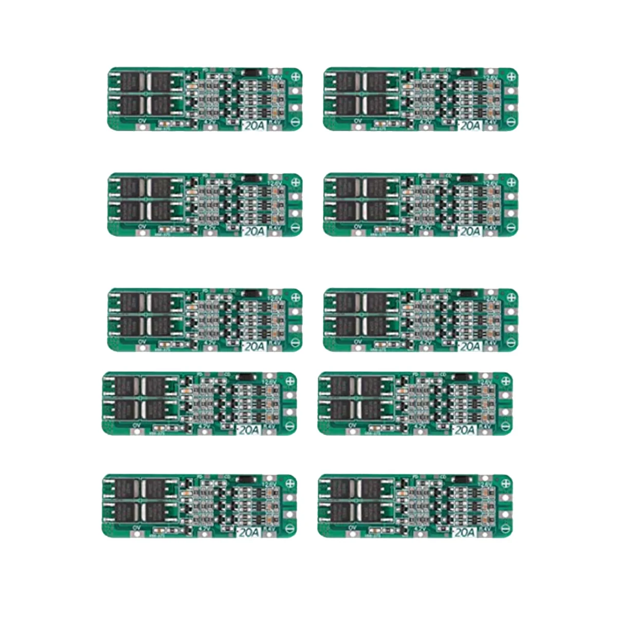 

10Pcs 3S 20A BMS 18650 - Lithium Battery Charger Module BMS Protection Board 11.1V 12V 12.6V Module